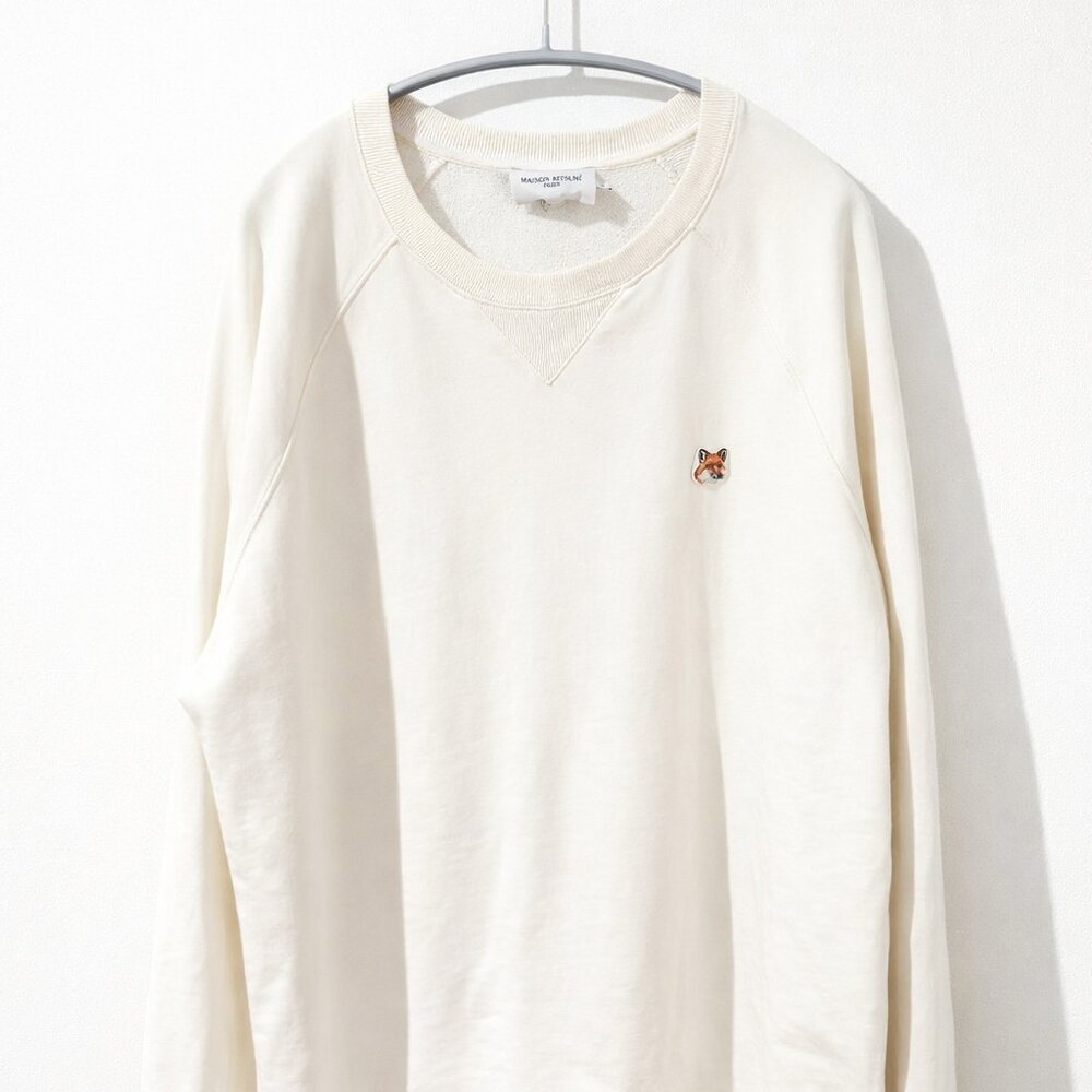 Maison Kitsuné Cream Sweatshirt Fox Logo
